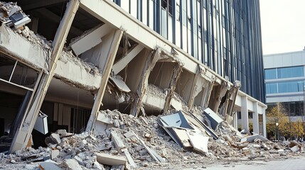 bank building collapse causing bankruptcy and financial crisis: customers losing money after bank fa