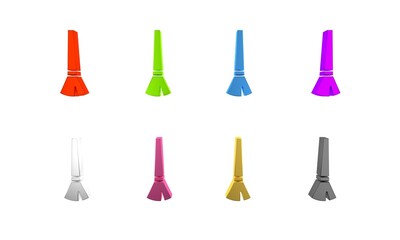 Poster - Colorful Paint brush icon isolated on white background. Minimalism concept. 3D render illustration