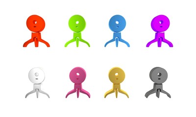 Sticker - Colorful Web camera icon isolated on white background. Chat camera. Webcam icon. Minimalism concept. 3D render illustration