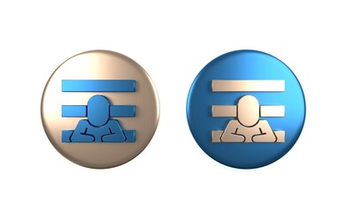 Sticker - Colorful Prisoner icon isolated on white background. Circle button. 3D render illustration