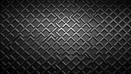 Abstract black metal pattern design on a dark background, metallic, dark, industrial, textured, abstract, geometric, modern