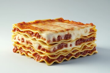 Wall Mural - A lasagna with meat and cheese on top