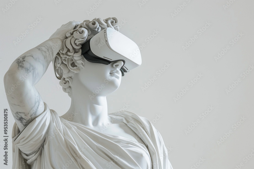 Interactive VR simulator, future cyberspace device concept with copy ...
