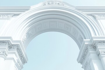 The archway is white and has a lot of detail