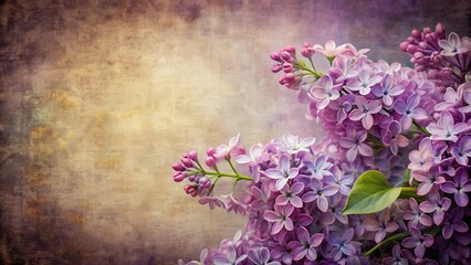 Purple lilac spring flowers on vintage textured background, lilac, spring, flowers, vintage, textured, background, floral, nature