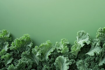 Poster - A bunch of green leaves are arranged in a row