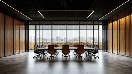 Poster - Modern Conference Room with City View