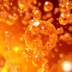 Wall Mural - Abstract Orange Bubbles Background