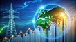 © Vibrant Visions Pixe - Global rise in electricity prices due to growing demand and shift towards green energy, world market, increase