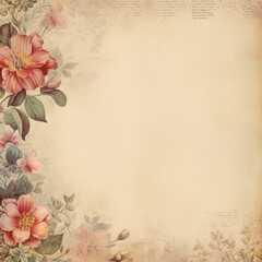 Sticker - Vintage floral background