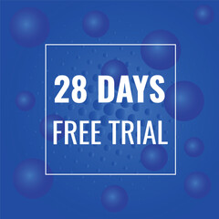 28 day free trial banner design. 28 days free banner background
