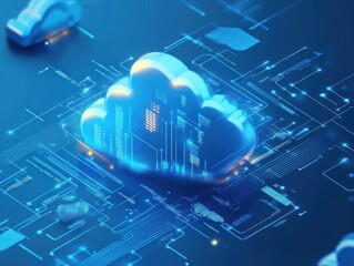 Wall Mural - Cloud Computing Network