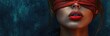 © Boomanoid - Woman with red blindfold and lips