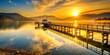 © Vibrant Visions Pixe - Golden sunrise illuminating Salmon Arm Wharf on Shuswap Lake in British Columbia, Canada, golden, sunrise