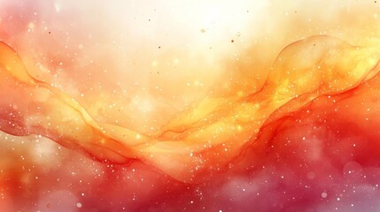 Wall Mural - Abstract Orange and Red Flowing Waves Generative AI