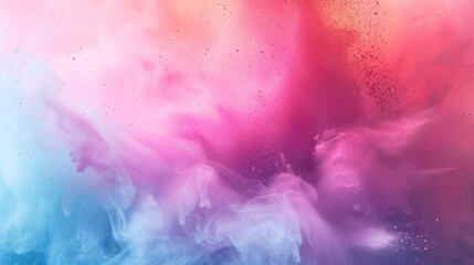 Canvas Print - Color powder splash rainbow background paint holi smoke colour abstract