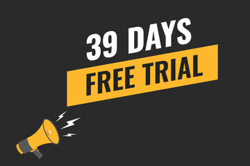 39 day free trial banner design. 39 days free banner background
