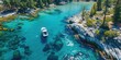 © Boomanoid - Boat cruising on lake tahoe with mountain views
