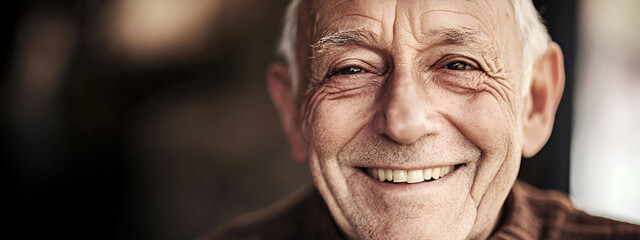 Poster - elderly man smiling