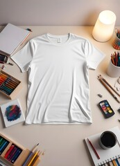 Wall Mural - white t shirt mockup, generative ai