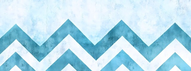 A seamless pattern of blue and white chevron stripes, hand-drawn with fine lines and strokes, in a soft pastel color palette, detailed and hyper-realistic in appearance