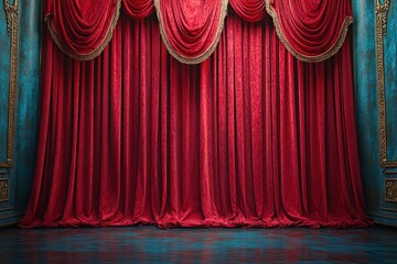 Poster - Red Velvet Stage Curtains