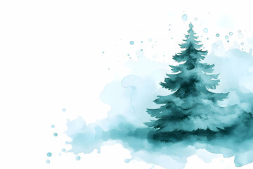 Wall Mural - Watercolor Abstract Christmas Tree Background