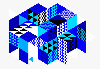 Canvas Print - isometric 3d cubes vector abstract geometric background, abstraction art polygonal graphic design wa