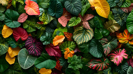 Wall Mural - Tropical Leaf Pattern Background Texture