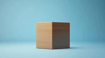 Canvas Print - A brown box is sitting on a blue background