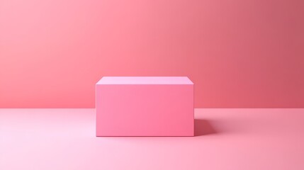 Wall Mural - A pink box is sitting on a pink wall