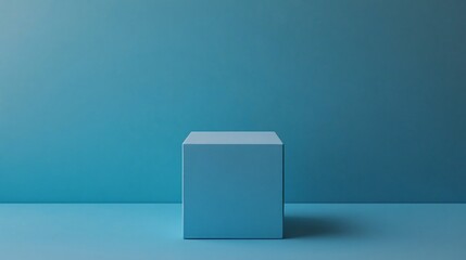 Sticker - A blue box is standing in front of a blue wall