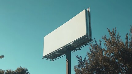 Wall Mural - blank billboard with a blue sky background