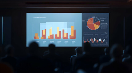 Infographic Data Presentation on Projector Screen