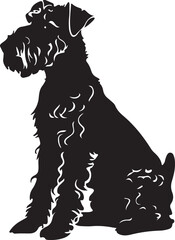 Wall Mural - Airedale Terrier Sitting Silhouette Vector