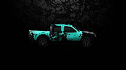 Poster - Car wrap design animation abstarct background