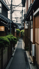 Wall Mural - day in japanese city alleyway background