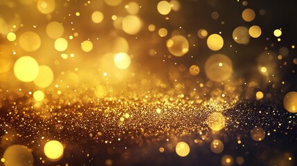 Wall Mural - Golden Glitter and Bokeh Lights 