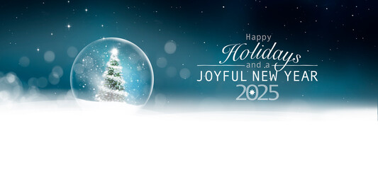 Wall Mural - Weihnachtskarte Happy Holidays and Joyful New Year 2025