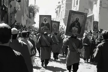 Icons Religious Procession Eastern Orthodox Christianity Religion Spiritual Symbol