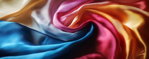 Sticker - Smooth, elegant silk fabric flowing and forming abstract shapes