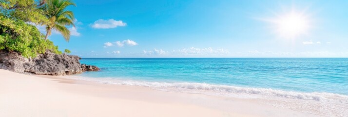 Wall Mural - lovely sea and beach. Lovely waves and azure seawater on a lovely summer's day.