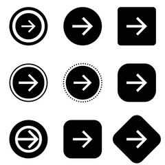 Arrow vector icon. next burron. right arrow next icon button. arrow forward icon . web icon set . 