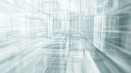 Wall Mural - abstract 3d wireframe structure depicting a modern website layout, visualizing the future of web dev