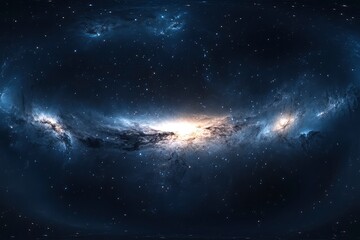 Wall Mural - 360 degree space background with nebula and stars, equirectangular projection, environment map. hdri