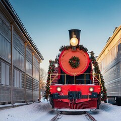 Canvas Print - train in the snow