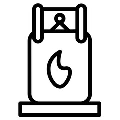 Wall Mural - Flame Gas Cooking Line Icon