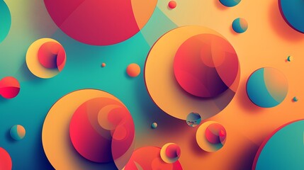 Wall Mural - Abstract Circular Composition with Vibrant Hues