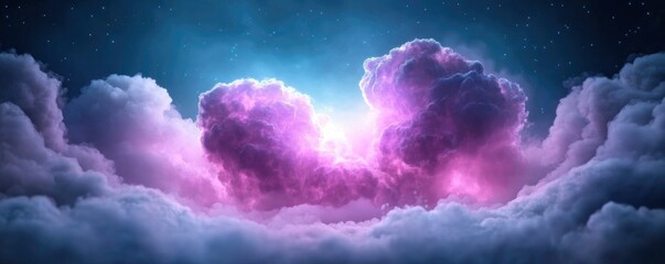 purple and blue cloud in the sky with many stars on space