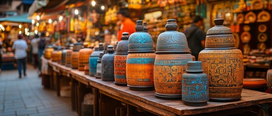 Canvas Print - Tibetan Prayer Wheel Market Stall Buddhism Religion Spiritual Symbol